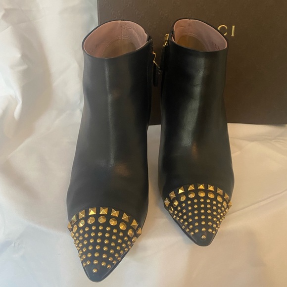 Gucci Malaga Kid Black Ankle boots. Size 38.5. Gorgeous 🦋🦋🦋 - Picture 3 of 11
